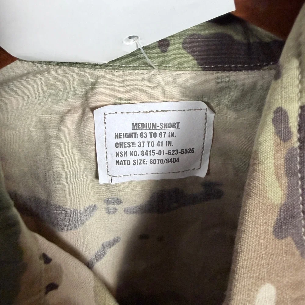 NWT US Army Combat Uniform Coat Medium Short OCP Multicam Insect Repellent Men - Picture 4 of 7